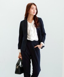 White Collection（ホワイトコレクション）の「【 洗えて動ける 】 ハイストレッチ・セットスーツ[ カラーレスジャケット+テーパードパンツ ]（スーツセット）」