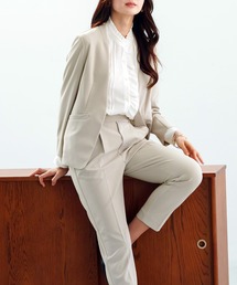 White Collection（ホワイトコレクション）の「【 洗えて動ける 】 ハイストレッチ・セットスーツ[ カラーレスジャケット+テーパードパンツ ]（スーツセット）」
