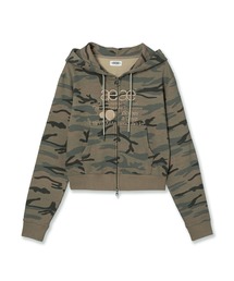 aeae（エーイーエーイー）の「WEB LOGO CROP HOOD ZIP-UP（パーカー）」