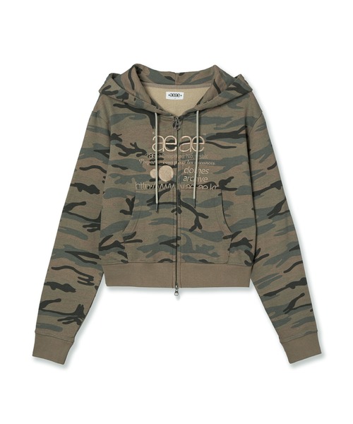 WEB LOGO CROP HOOD ZIP-UP（パーカー）｜aeae（エーイーエーイー）の