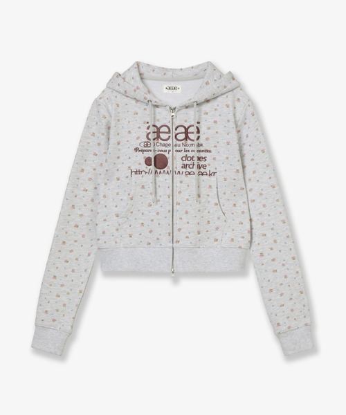 aeae（エーイーエーイー）の「WEB LOGO FLOWER CROP HOOD ZIP-UP