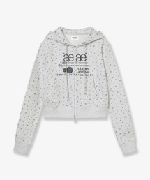aeae（エーイーエーイー）の「WEB LOGO FLOWER CROP HOOD ZIP-UP（パーカー）」