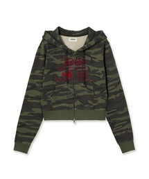 aeae（エーイーエーイー）の「WEB LOGO CROP HOOD ZIP-UP（パーカー）」