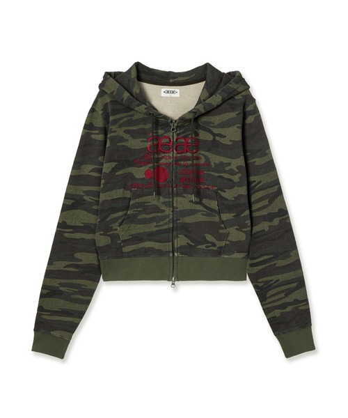 WEB LOGO CROP HOOD ZIP-UP（パーカー）｜aeae（エーイーエーイー）の