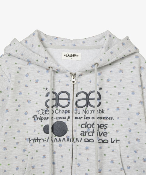 WEB LOGO FLOWER CROP HOOD ZIP-UP（パーカー）｜aeae