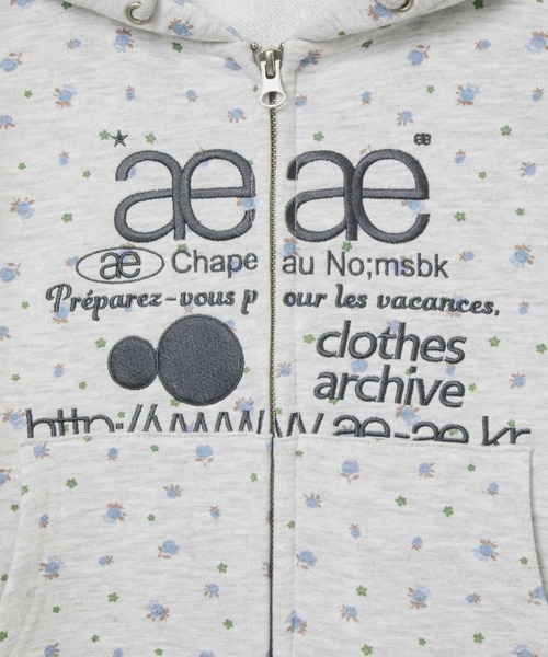 aeae（エーイーエーイー）の「WEB LOGO CROP HOOD ZIP-UP（パーカー・レディース・ピンク/ブルー・FREE）」の5枚目の写真