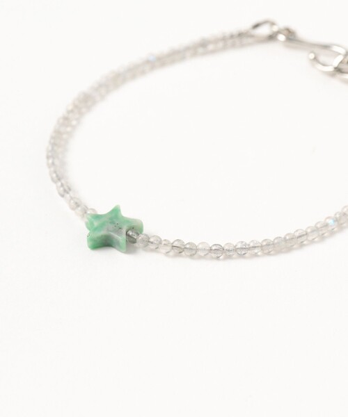 Ray BEAMS（レイビームス）の「プチ モチーフ ストーン ブレスレッド（ネックレス・レディース・グレー/ブラウン・ONE SIZE）」の3枚目の写真