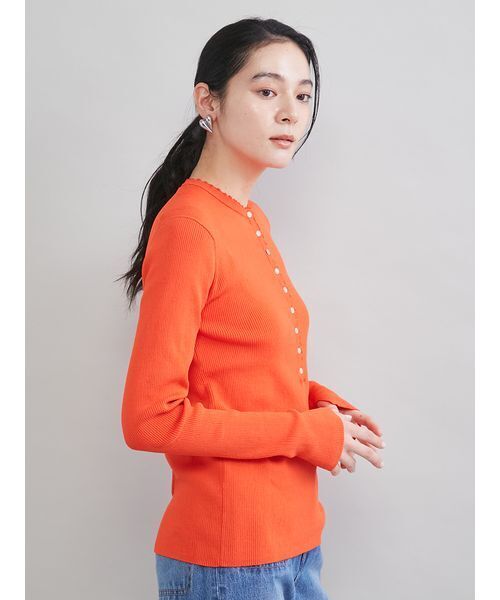 Mila Owen（ミラオーウェン）の「刺繍スカラヘンリーネックニット（ニット/セーター・レディース・アイボリー/オレンジ/ピンク/その他・0/1）」の7枚目の写真