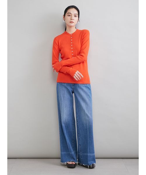 Mila Owen（ミラオーウェン）の「刺繍スカラヘンリーネックニット（ニット/セーター・レディース・アイボリー/オレンジ/ピンク/その他・0/1）」の13枚目の写真