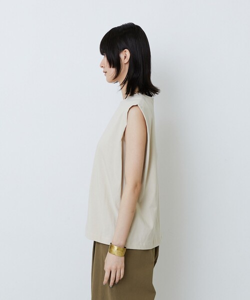 LOISIR(ロワズィール)の「コットン天竺ノースリーブプルオーバー(Tシャツ/カットソー・レディース・オフホワイト/ブラック/ベージュ・FREE)」の13枚目の写真