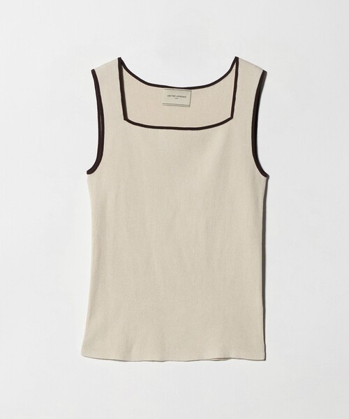 UNITED ARROWS(ユナイテッドアローズ)の「リブ スクエア キャミソールニット ‐ウォッシャブル‐(タンクトップ・レディース・ホワイト/グレー系/ネイビー/ベージュ/ブラック・FREE)」の5枚目の写真