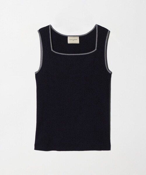 UNITED ARROWS(ユナイテッドアローズ)の「リブ スクエア キャミソールニット ‐ウォッシャブル‐(タンクトップ・レディース・ホワイト/グレー系/ネイビー/ベージュ/ブラック・FREE)」の1枚目の写真