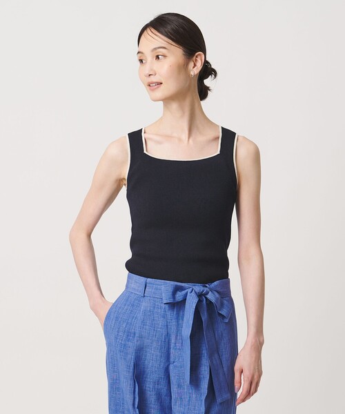 UNITED ARROWS(ユナイテッドアローズ)の「リブ スクエア キャミソールニット ‐ウォッシャブル‐(タンクトップ・レディース・ホワイト/グレー系/ネイビー/ベージュ/ブラック/その他7/その他1・FREE)」の7枚目の写真