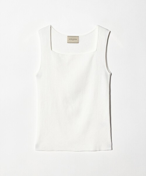 UNITED ARROWS(ユナイテッドアローズ)の「リブ スクエア キャミソールニット ‐ウォッシャブル‐(タンクトップ・レディース・ホワイト/グレー系/ネイビー/ベージュ/ブラック・FREE)」の2枚目の写真