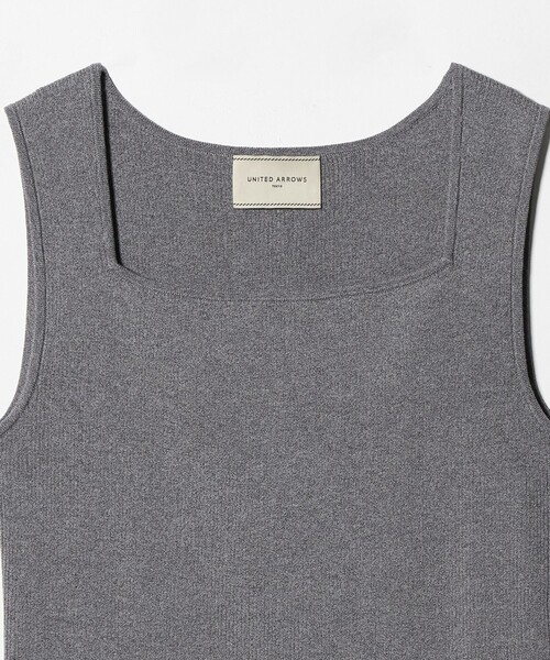 UNITED ARROWS(ユナイテッドアローズ)の「リブ スクエア キャミソールニット ‐ウォッシャブル‐(タンクトップ・レディース・ホワイト/グレー系/ネイビー/ベージュ/ブラック・FREE)」の7枚目の写真