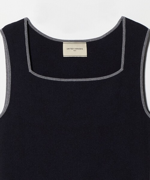 UNITED ARROWS(ユナイテッドアローズ)の「リブ スクエア キャミソールニット ‐ウォッシャブル‐(タンクトップ・レディース・ホワイト/グレー系/ネイビー/ベージュ/ブラック・FREE)」の12枚目の写真