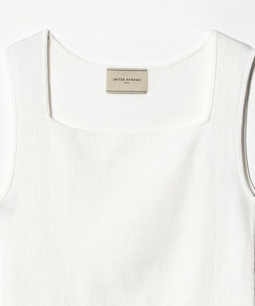 UNITED ARROWS(ユナイテッドアローズ)の「リブ スクエア キャミソールニット ‐ウォッシャブル‐(タンクトップ・レディース・ホワイト/グレー系/ネイビー/ベージュ/ブラック・FREE)」の14枚目の写真