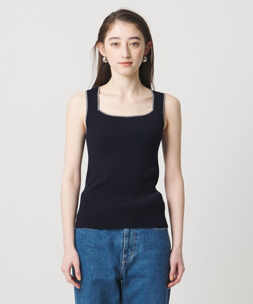 UNITED ARROWS(ユナイテッドアローズ)の「リブ スクエア キャミソールニット ‐ウォッシャブル‐(タンクトップ・レディース・ホワイト/グレー系/ネイビー/ベージュ/ブラック・FREE)」の20枚目の写真