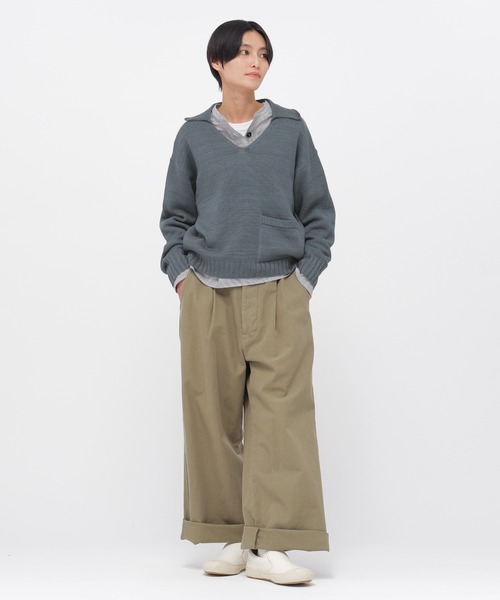 MHL.（エムエイチエル）の「BELGIAN LINEN COTTON PLAINWEAV（その他パンツ・レディース・カーキ/ナチュラル・3/2/1/0）」の2枚目の写真