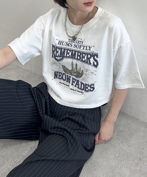 PAGEBOY(ページボーイ)の「クラフトスケープT 【選べる着丈・新色追加】(Tシャツ/カットソー・レディース・チャコールグレー/オートミール/レッド/オフホワイト/ターコイズブルー・SMALL/FREE)」の2枚目の写真