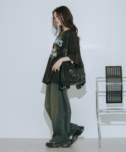 PAGEBOY(ページボーイ)の「クラフトスケープT /Tシャツ【選べる着丈・新色追加】(Tシャツ/カットソー・レディース・チャコールグレー/オートミール/レッド/オフホワイト/ターコイズブルー・SMALL/FREE)」の8枚目の写真