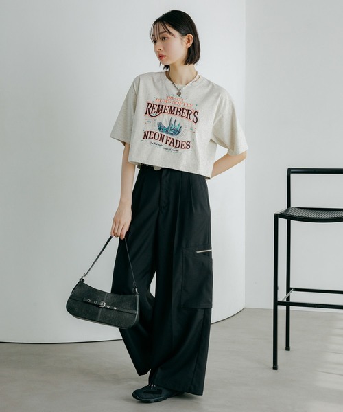 PAGEBOY（ページボーイ）の「クラフトスケープT（Tシャツ/カットソー・レディース・チャコールグレー/オートミール/レッド・SMALL/FREE）」の20枚目の写真