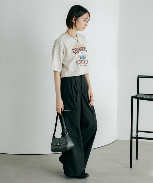 PAGEBOY（ページボーイ）の「クラフトスケープT（Tシャツ/カットソー・レディース・チャコールグレー/オートミール/レッド・SMALL/FREE）」の21枚目の写真