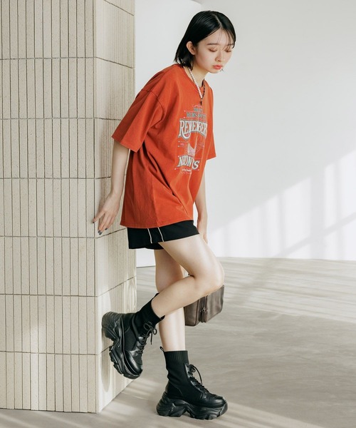 PAGEBOY（ページボーイ）の「クラフトスケープT（Tシャツ/カットソー・レディース・チャコールグレー/オートミール/レッド・SMALL/FREE）」の14枚目の写真