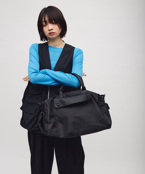 TONER（トナー）の「フラップポケットスクエアボストンバッグ/ロゴプレート付き（ボストンバッグ・レディース・ブラック/カーキ・FREE）」の11枚目の写真