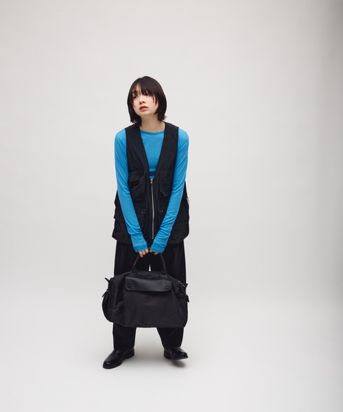 TONER（トナー）の「フラップポケットスクエアボストンバッグ/ロゴプレート付き（ボストンバッグ・レディース・ブラック/カーキ・FREE）」の17枚目の写真