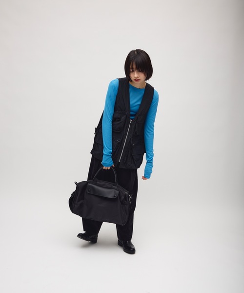 TONER（トナー）の「フラップポケットスクエアボストンバッグ/ロゴプレート付き（ボストンバッグ・レディース・ブラック/カーキ・FREE）」の18枚目の写真
