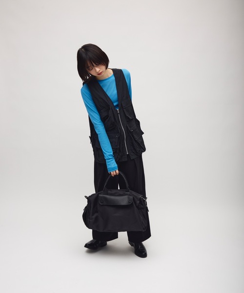 TONER（トナー）の「フラップポケットスクエアボストンバッグ/ロゴプレート付き（ボストンバッグ・レディース・ブラック/カーキ・FREE）」の19枚目の写真