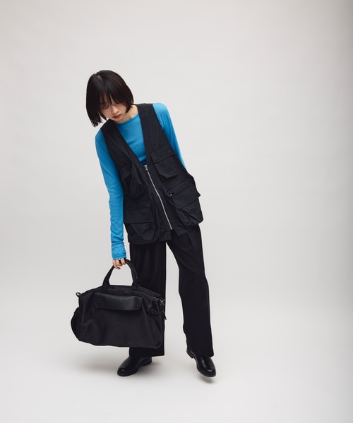 TONER（トナー）の「フラップポケットスクエアボストンバッグ/ロゴプレート付き（ボストンバッグ・レディース・ブラック/カーキ・FREE）」の20枚目の写真