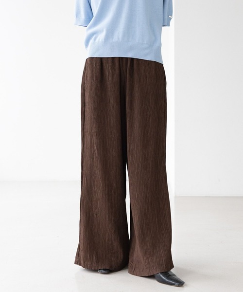 RAGEBLUE（レイジブルー）の「楊柳アソートワイドイージーパンツ（スラックス・レディース・グレー/ブラウン/ブルー系/ブラック系/ホワイト系・FREE）」の5枚目の写真