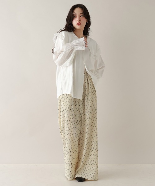 RAGEBLUE（レイジブルー）の「楊柳アソートワイドイージーパンツ（スラックス・レディース・グレー/ブラウン/ブルー系/ブラック系/ホワイト系・FREE）」の18枚目の写真