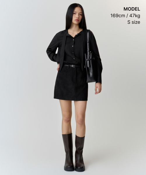 MUSINSA STANDARD WOMAN（ムシンサスタンダードウーマン）の「ウィメンズスカーフタイブラウス[ブラック]（シャツ/ブラウス・レディース・その他・LARGE/X-SMALL/SMALL/MEDIUM）」の6枚目の写真
