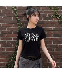 コットンモーダルハートクロップ半袖Tシャツ[2色]