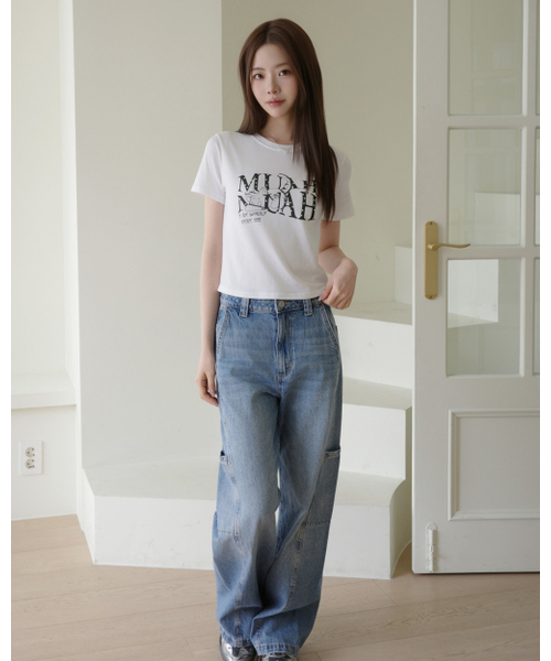 muahmuah（ムーアムーア）の「コットンモーダルハートクロップ半袖Tシャツ[2色]（Tシャツ/カットソー・レディース・アイボリー/ブラック・FREE）」の6枚目の写真