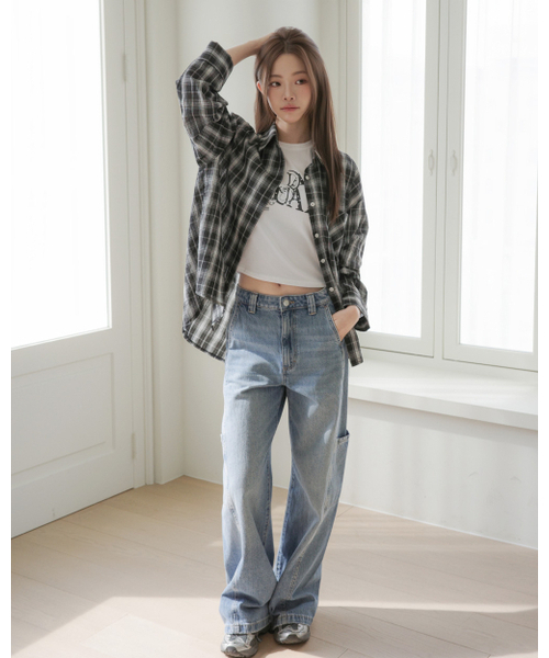 muahmuah（ムーアムーア）の「コットンモーダルハートクロップ半袖Tシャツ[2色]（Tシャツ/カットソー・レディース・アイボリー/ブラック・FREE）」の9枚目の写真