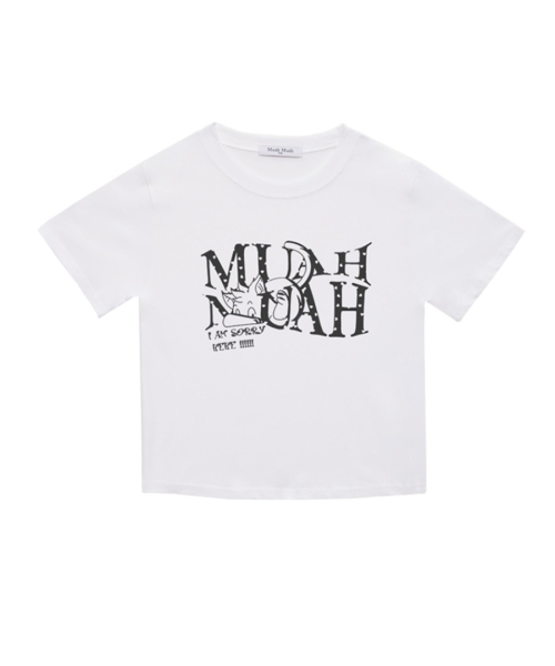 muahmuah（ムーアムーア）の「コットンモーダルハートクロップ半袖Tシャツ[2色]（Tシャツ/カットソー・レディース・アイボリー/ブラック・FREE）」の10枚目の写真