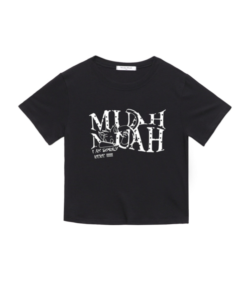muahmuah（ムーアムーア）の「コットンモーダルハートクロップ半袖Tシャツ[2色]（Tシャツ/カットソー・レディース・アイボリー/ブラック・FREE）」の20枚目の写真