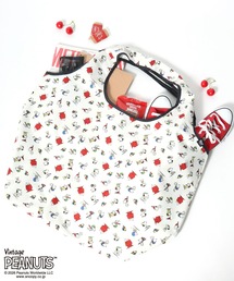 Vintage PEANUTS×FRUIT OF THE LOOM コラボ スヌーピー キャラクター総柄エコバッグ