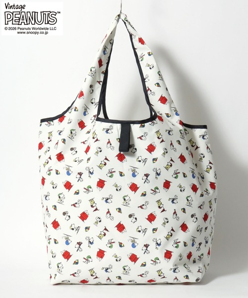 PEANUTS（ピーナッツ）の「Vintage PEANUTS×FRUIT OF THE LOOM コラボ スヌーピー キャラクター総柄エコバッグ（エコバッグ/サブバッグ・レディース・ブラック系その他/イエロー系その他/ホワイト系その他・FREE）」の9枚目の写真