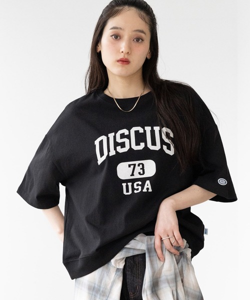 RAGEBLUE（レイジブルー）の「＜DISCUS/ディスカス＞カレッジBIGショートTシャツ（Tシャツ/カットソー・レディース・ブラック/ブルー/グレー/オフホワイト/ライトブルー/レッド・FREE）」の14枚目の写真