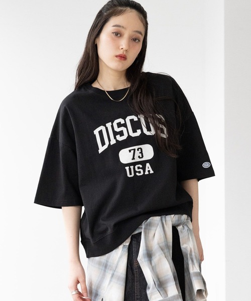 RAGEBLUE（レイジブルー）の「＜DISCUS/ディスカス＞カレッジBIGショートTシャツ（Tシャツ/カットソー・レディース・ブラック/ブルー/グレー/オフホワイト/ライトブルー/レッド・FREE）」の15枚目の写真