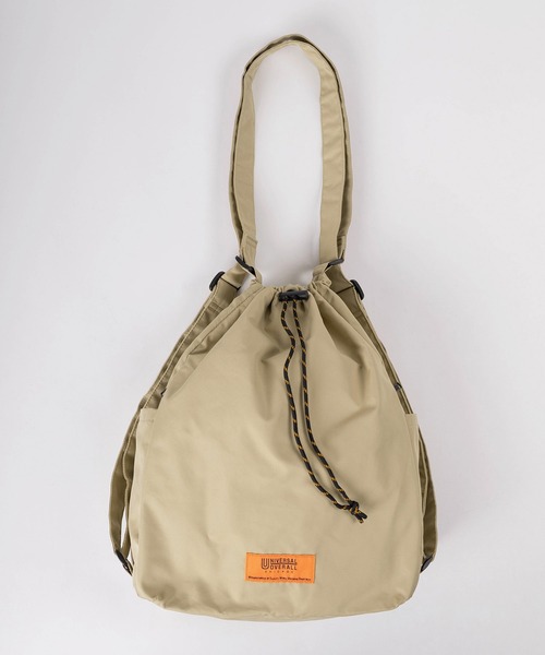 UNIVERSAL OVERALL(ユニバーサルオーバーオール)の「【94】【UNIVERSAL OVERALL/ユニバーサルオーバーオール】ワンポイントロゴ刺繍 3WAY ギャバジンバック/リュック/ショルダーバック/トートバック/19L(バックパック/リュック・レディース・ベージュ/ブラック・FREE)」の4枚目の写真
