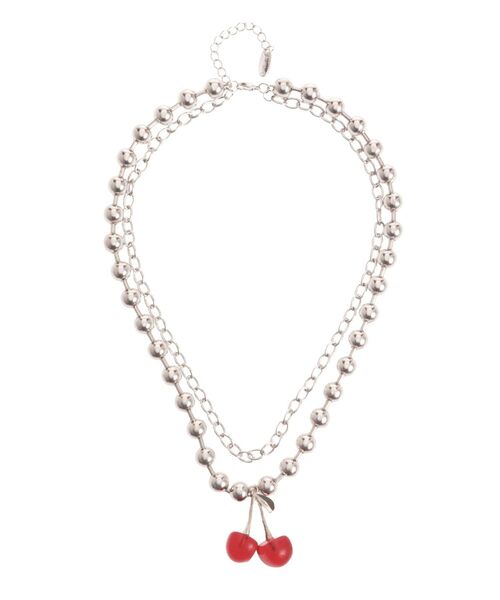 jouetie（ジュエティ）の「チェリーレイヤードネックレス（ネックレス・レディース・ブラック/レッド・FREE）」の2枚目の写真