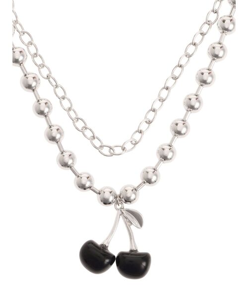 jouetie（ジュエティ）の「チェリーレイヤードネックレス（ネックレス・レディース・ブラック/レッド・FREE）」の4枚目の写真