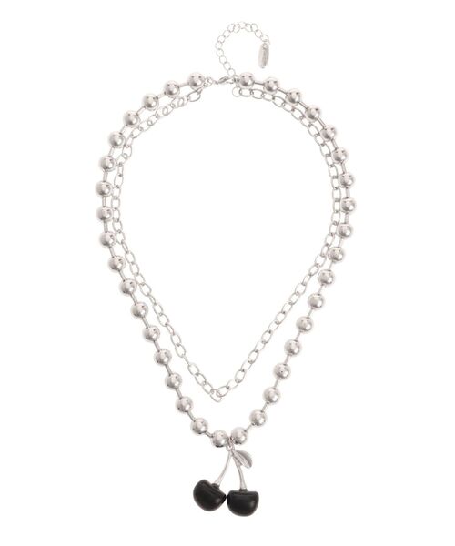 jouetie（ジュエティ）の「チェリーレイヤードネックレス（ネックレス・レディース・ブラック/レッド・FREE）」の9枚目の写真