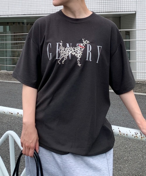 link lot（リンクロット）の「クロスステッチアニマル刺繍半袖Tシャツ（Tシャツ/カットソー・メンズ・ブラウン/チャコール/ホワイト・M/L）」の3枚目の写真